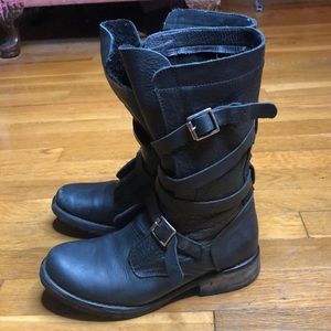Steve Madden Genuine leather strappy combat boots